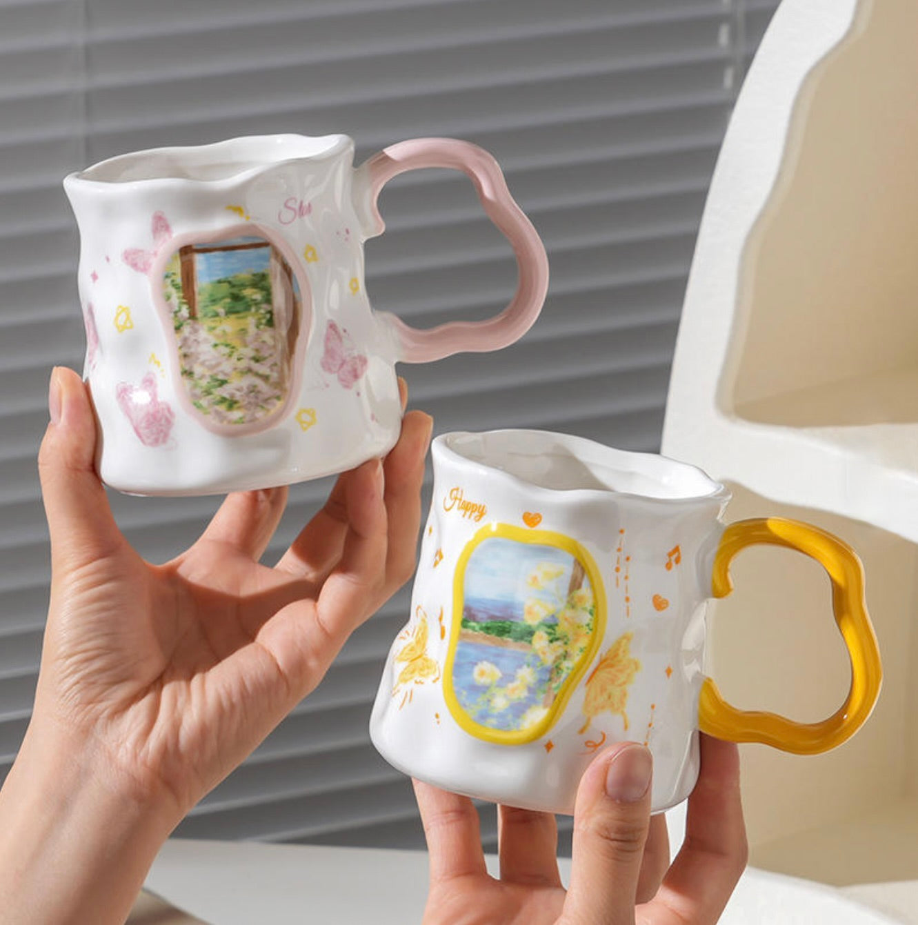 'Buttercup' Ceramic Coffee Mug, Pink