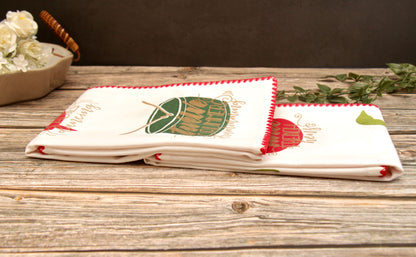 'Rustic Roots' Printed Kitchen Towels, Set of 2