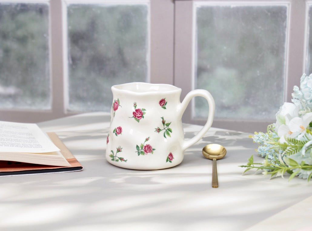 'Bellarose' Red Roses Ceramic Coffee Mug | Ruby Rose