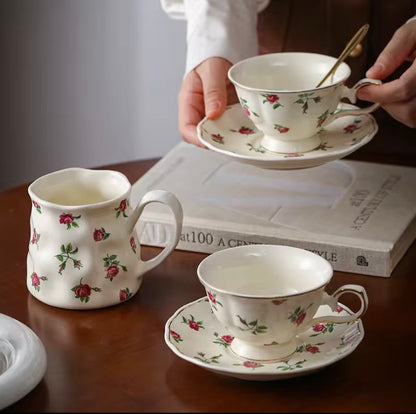 'Bellarose' Ceramic Cup & Saucer | Set of 2