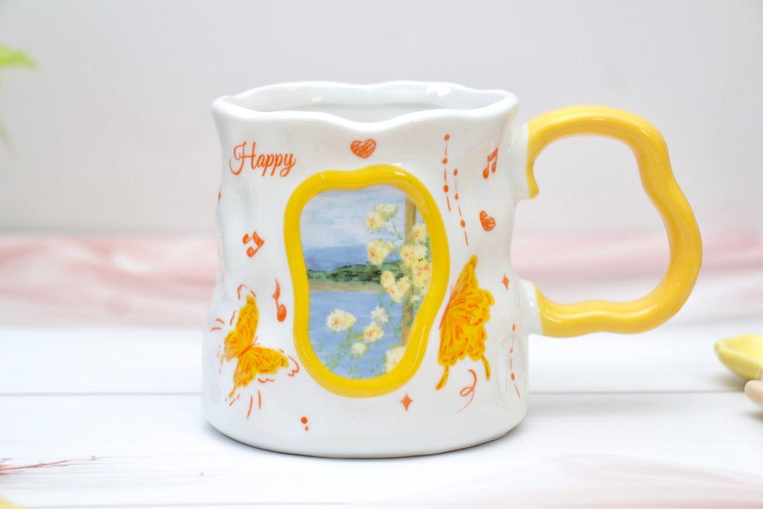 'Buttercup' Ceramic Coffee Mug, Yellow