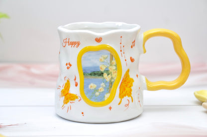 'Buttercup' Ceramic Coffee Mug, Yellow