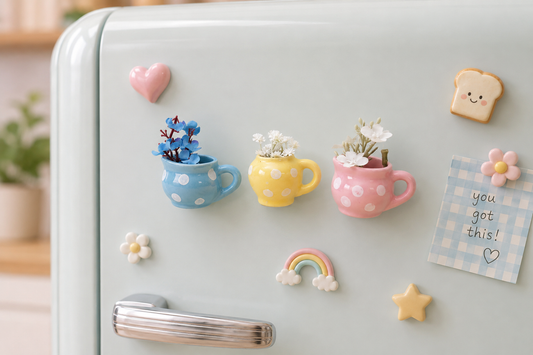 'Tiny Treasures' Mini Cup Fridge Magnets, Set of 3