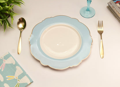 'Alice' Ceramic Dinner plate - Aqua