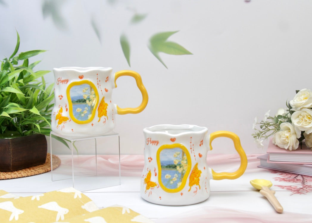 'Buttercup' Ceramic Coffee Mug, Yellow