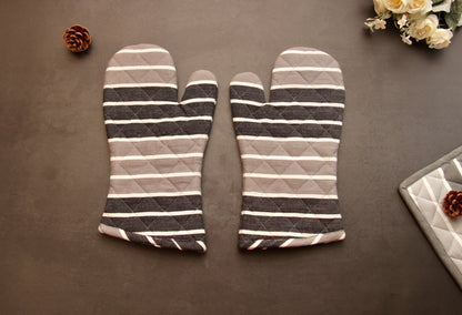 'Ebony' Oven Mittens Set of 2