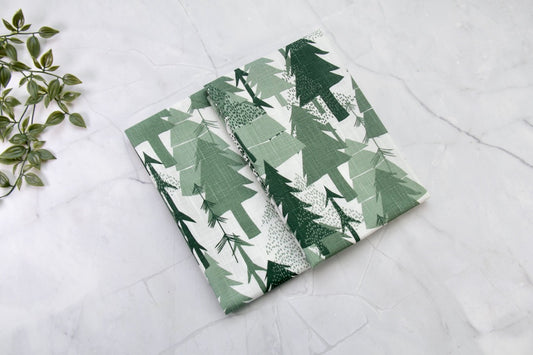 'Pine Trees' Printed Kitchen Towels, Set of 2
