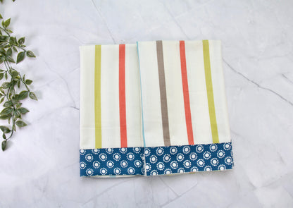 'Indigo Striped' Printed Kitchen Towels, Set of 2