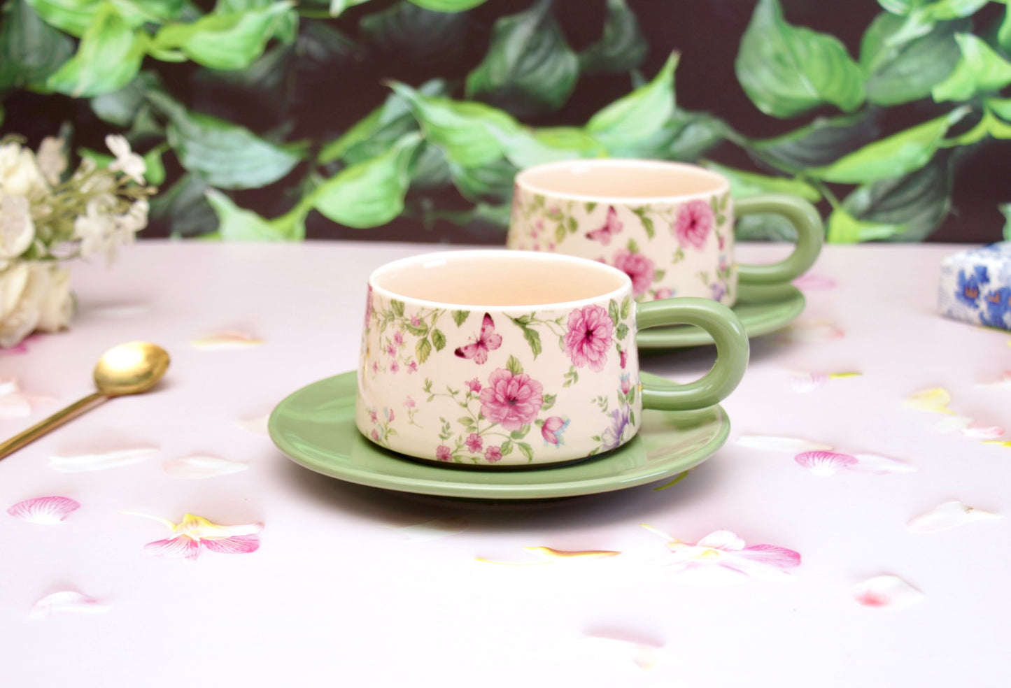 'Meadows' Ceramic Cup & Saucer Set Of 1