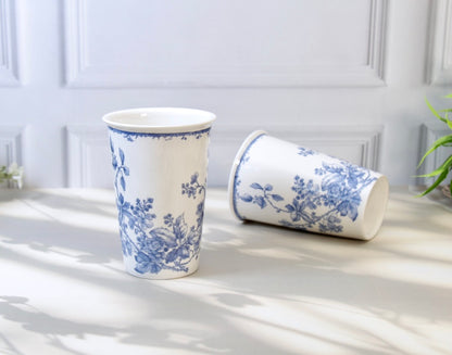 'Maison Bleu' Porcelain Tumbler | Cup | Blue | Set of 2