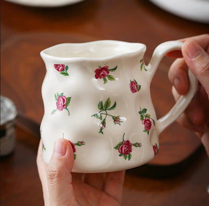 'Bellarose' Red Roses Ceramic Coffee Mug | Ruby Rose