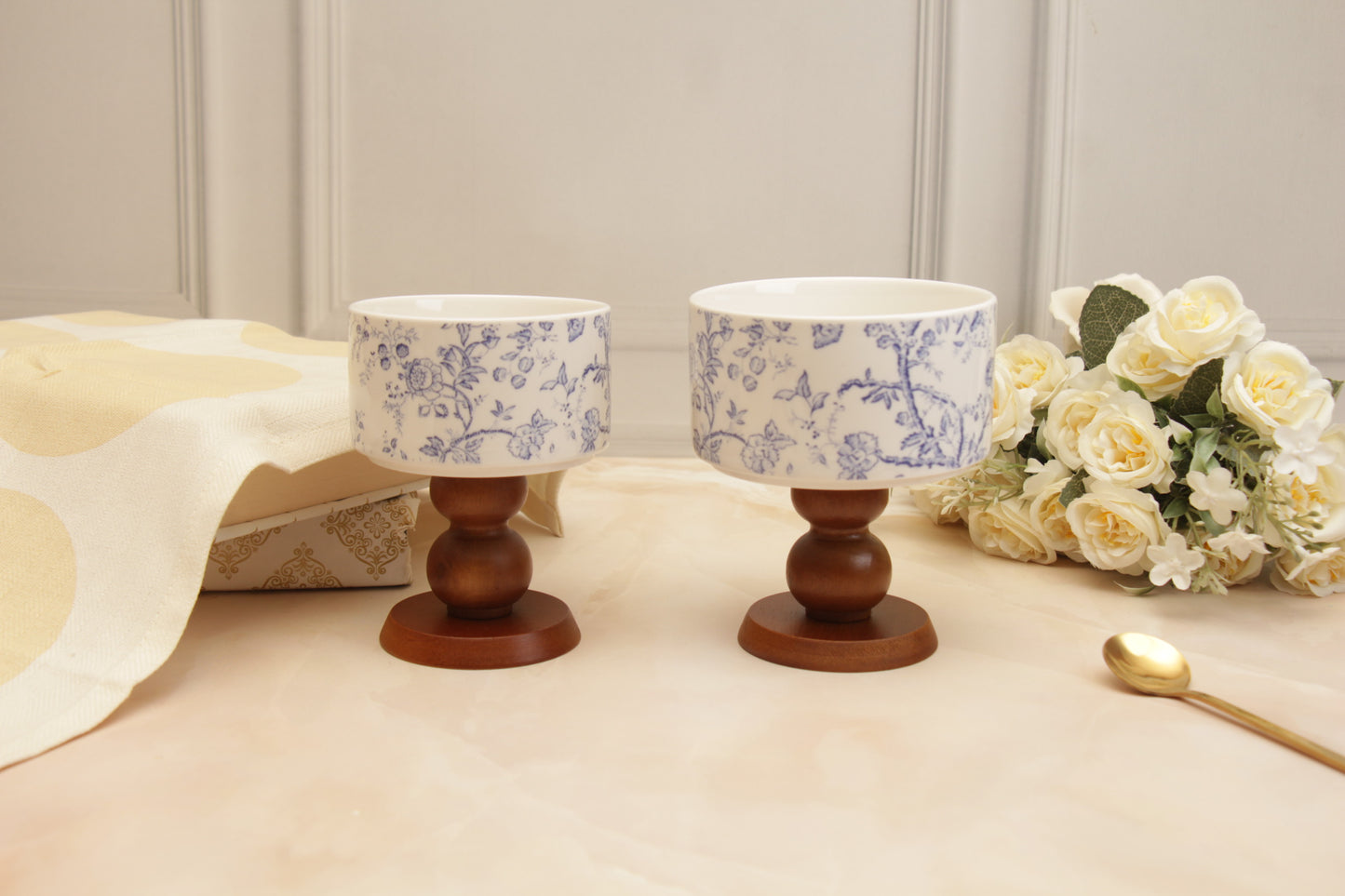 'Bluebell' Ceramic Ice Cream Cup - Small, Set of 2