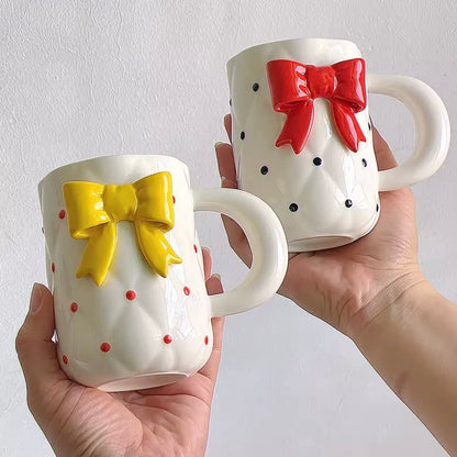 'Yellow Bow' Ceramic Coffee Mug