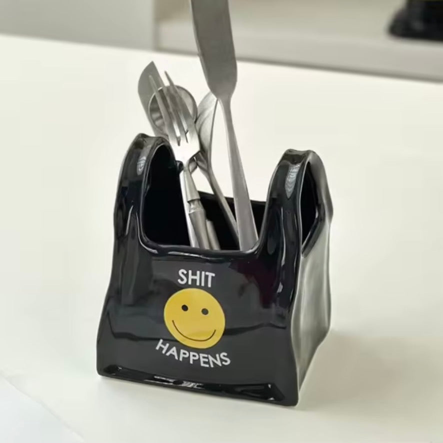 Quirky Ceramic Bowl | Organiser, Black