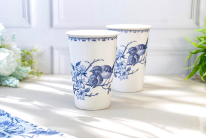 'Bleu Jardin' Porcelain Tumbler | Cup | Blue | Set of 2