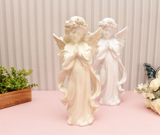 Praying Angel Statue Large - Off White, 30cm