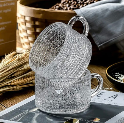 'Capri' Glass Cups - Set of 2, Transparent Rim
