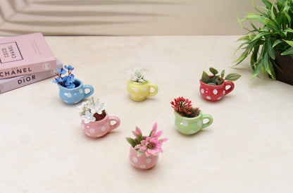 'Dotty Brew' Mini Cup Fridge Magnets, Set of 3
