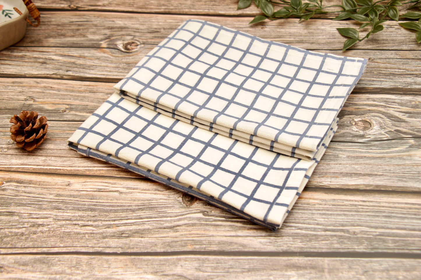 'Checkered' Printed Kitchen Towels, Set of 2