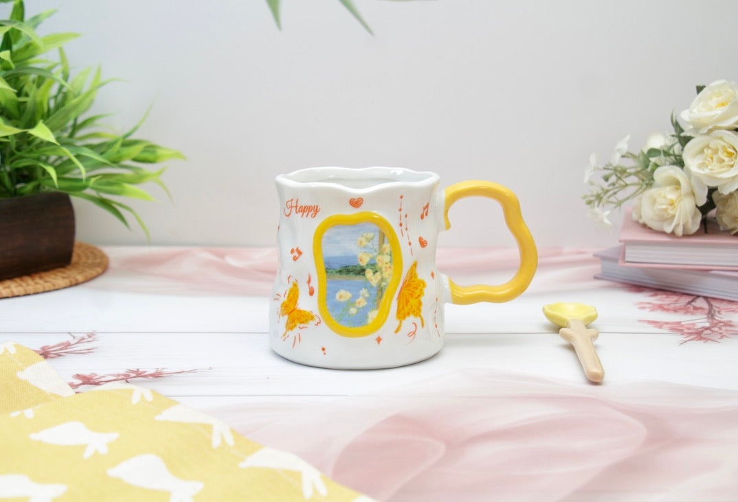 'Buttercup' Ceramic Coffee Mug, Yellow