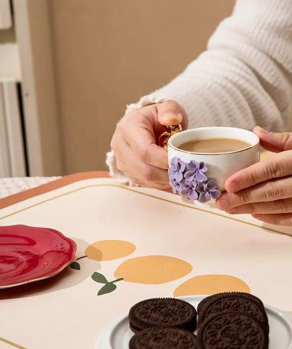 'Hyacinth' Ceramic Espresso  Cup n Saucer Set, Small