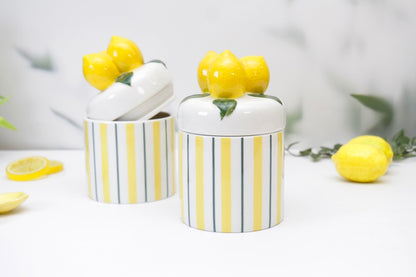 'Lemons' Ceramic Storage Canister 500ML, Set of 2