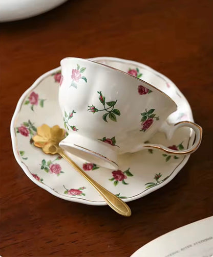 'Bellarose' Ceramic Cup & Saucer | Set of 2
