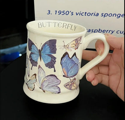 'Blue Butterflies' Ceramic Coffee Mug