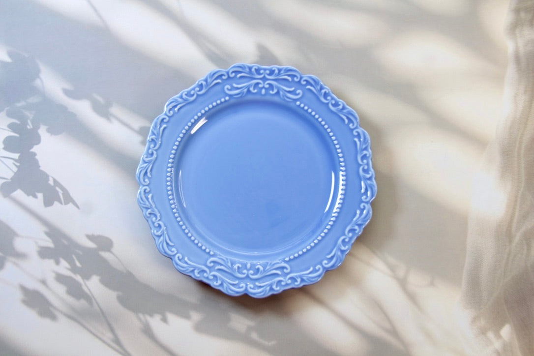 'Mirabelle' Blue Ceramic Dessert Plate, 21 cm