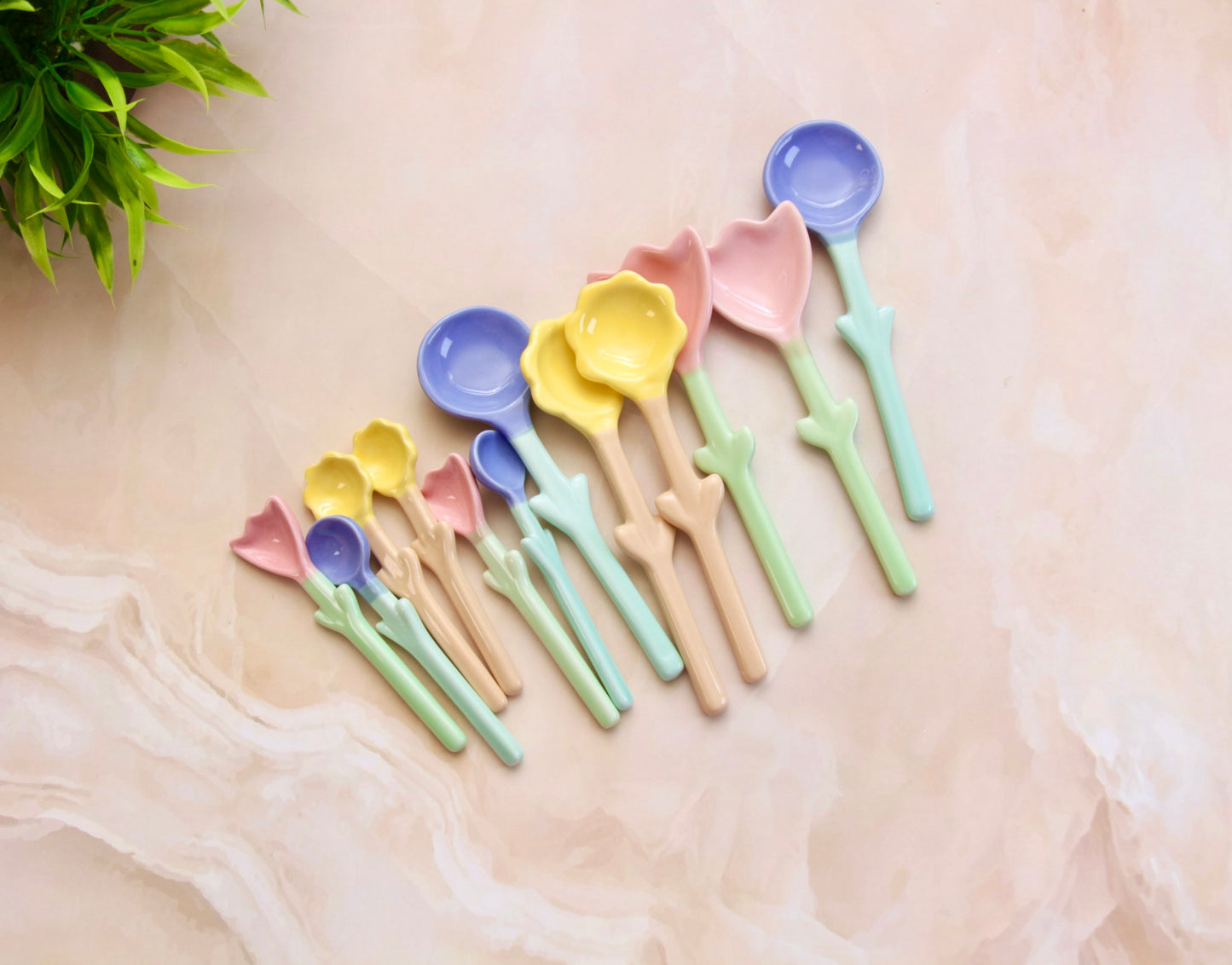 'Sunflower' Yellow Ceramic Spoon Set