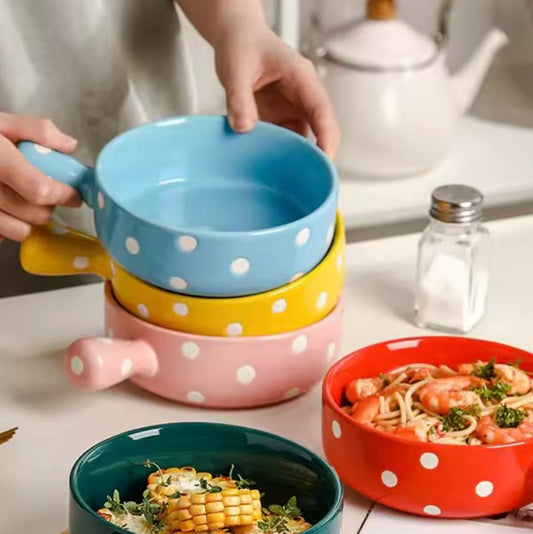 'Poppy' Blue Polka Dot Bowl, 600ml