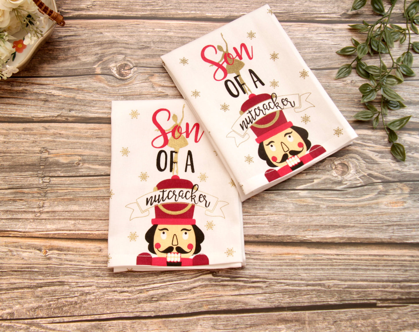 'Son of a Nutcracker' Printed Kitchen Towels, Set of 2