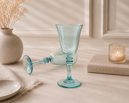 'Sapphire' Pristine Blue Glasses - Set of 2