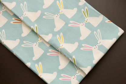 'Bunny' Blue Printed Kitchen Towels, Set of 2