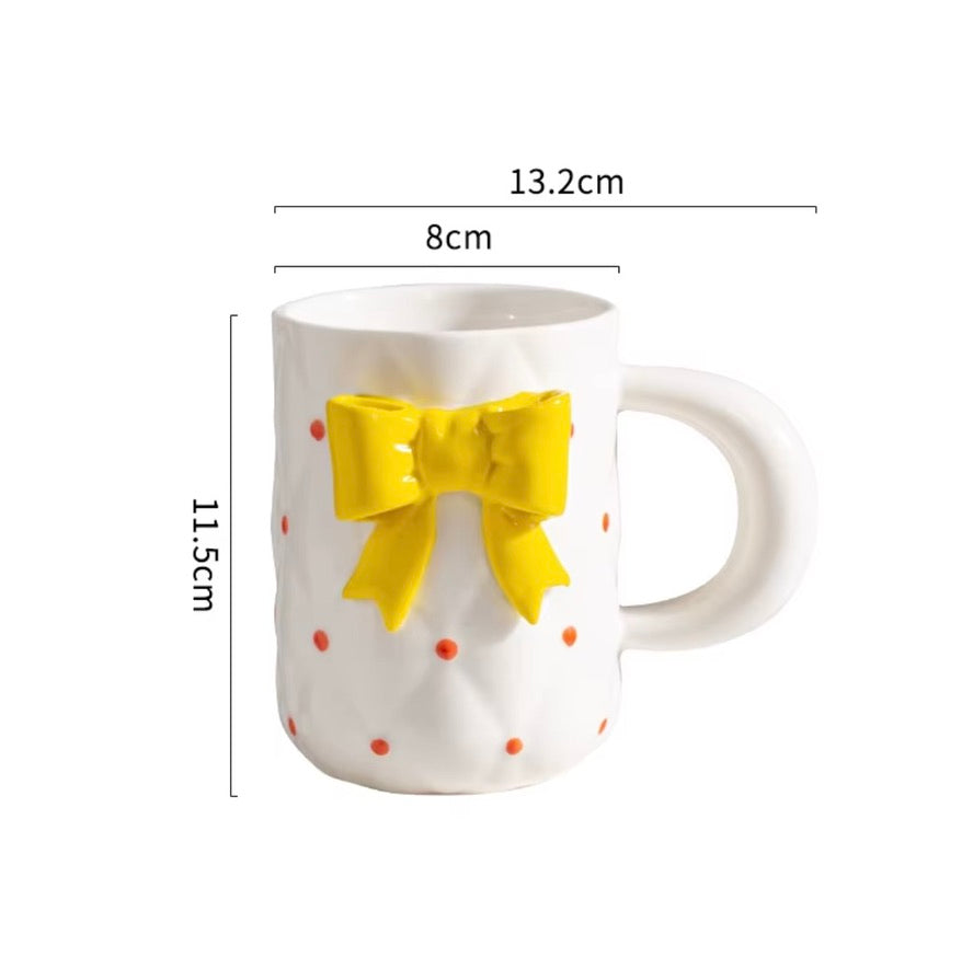'Yellow Bow' Ceramic Coffee Mug
