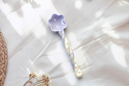 'Daisy' Ceramic Spoon, Blue
