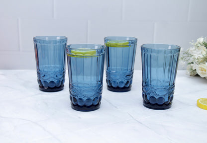 'Brooklyn' Glass Tumblers, Set Of 4 - Blue