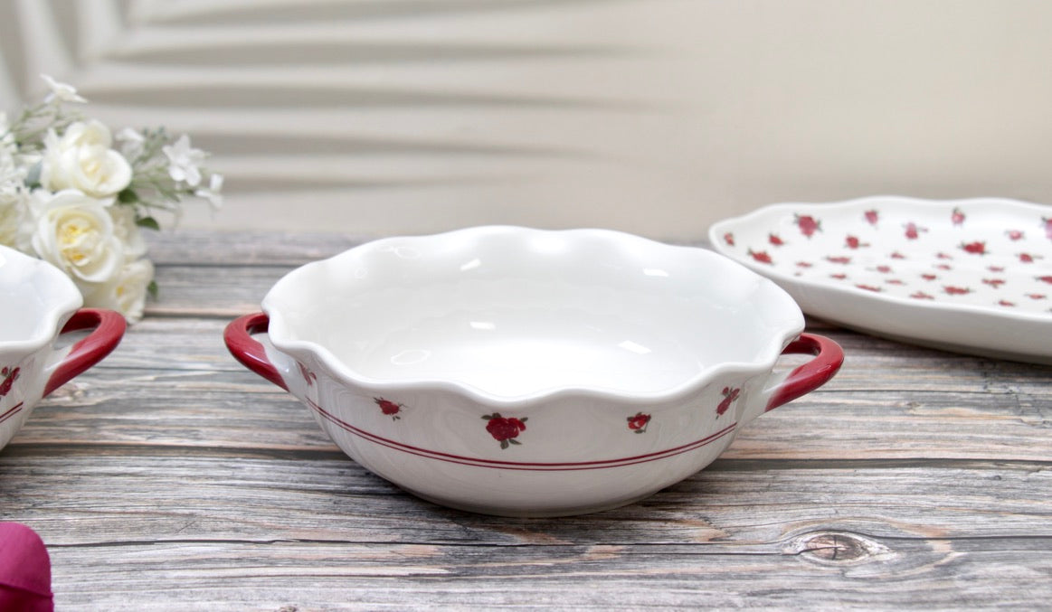 'Ruby Heritage' Ceramic Bowl | 7.5 Inch | Large