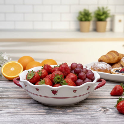 'Ruby Heritage' Ceramic Bowl | 7.5 Inch | Large