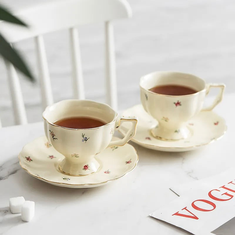 'Bliss' Ceramic Cup & Saucer, Set Of 2