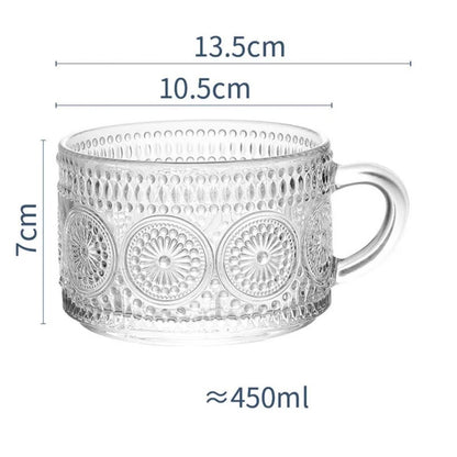 'Capri' Glass Cups - Set of 2, Transparent Rim