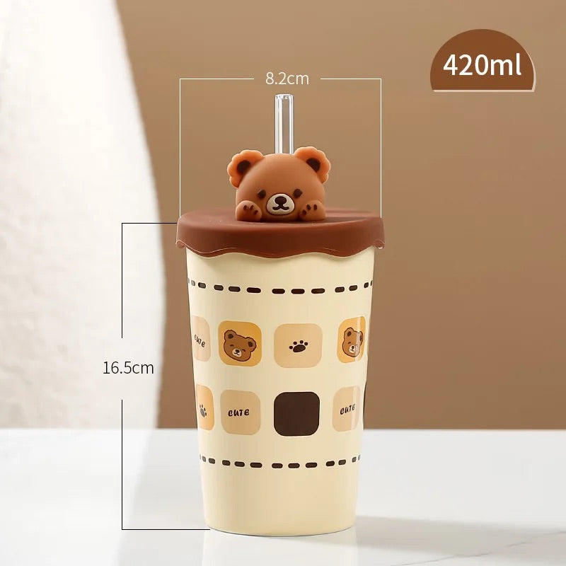 'Teddy' Ceramic Tumbler - Beige 1