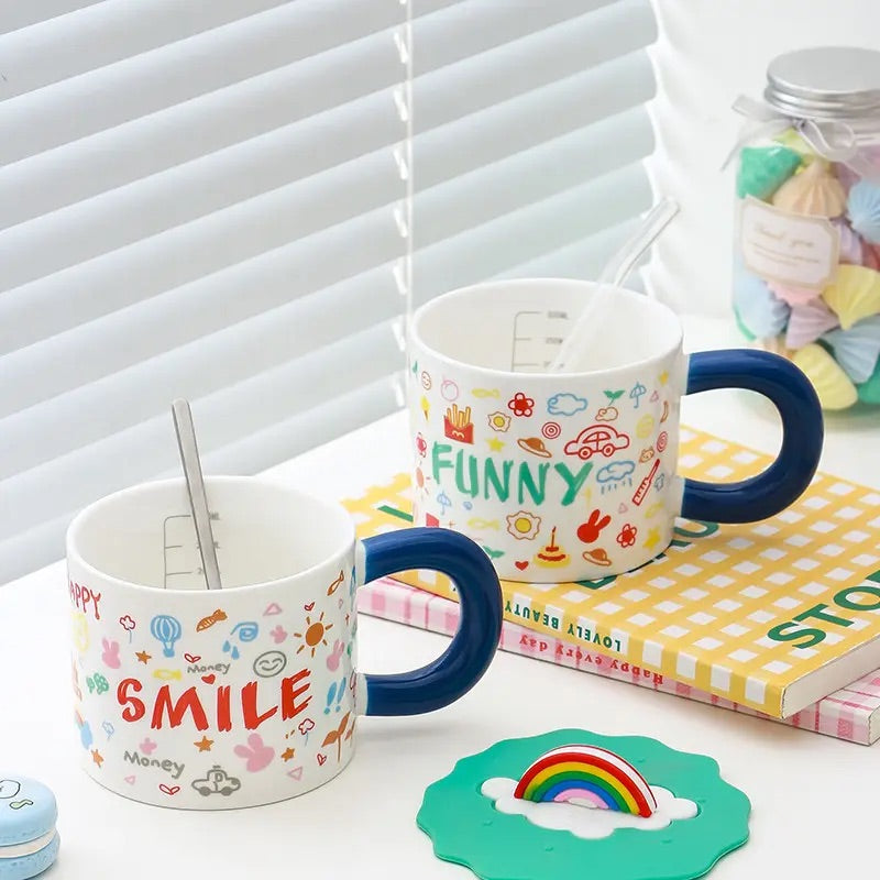 'Sunshine' Ceramic Coffee Mugs - Smile