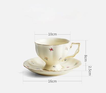 'Bliss' Ceramic Cup & Saucer, Set Of 2