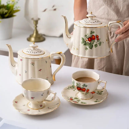 'Strawberry Blossom' Ceramic Teapot