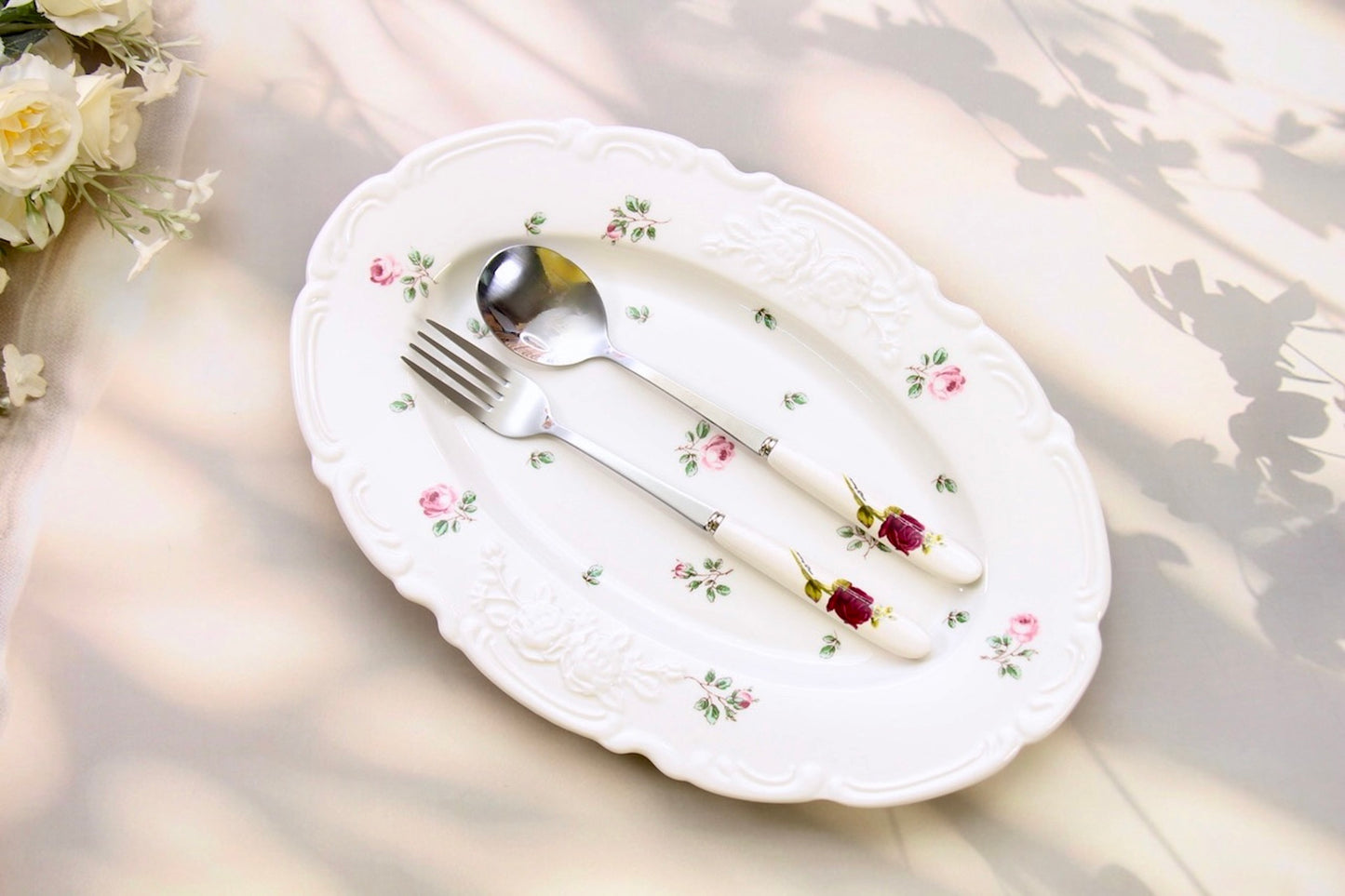'Alice' Ceramic & Stainless Steel Flatware Set
