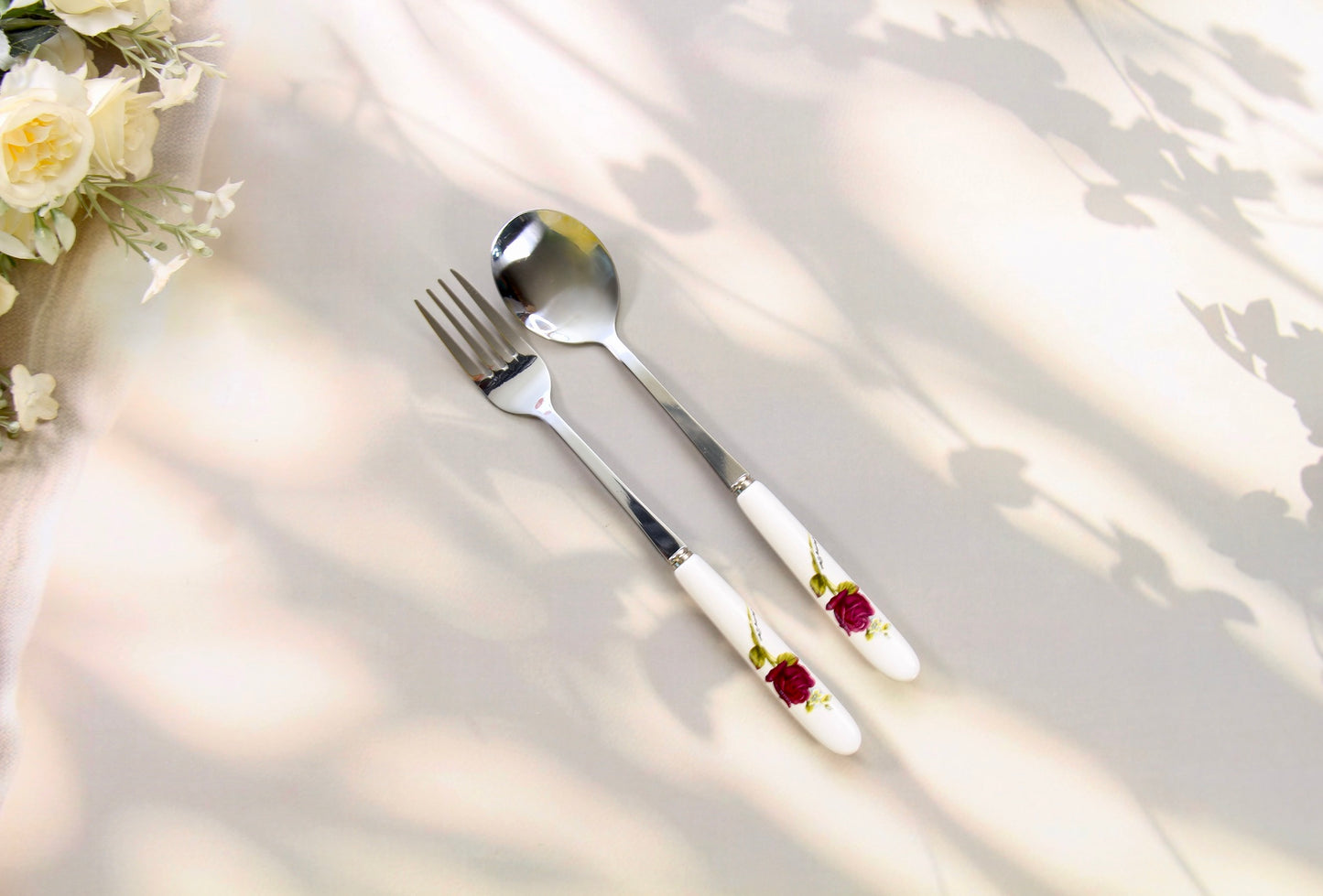 'Alice' Ceramic & Stainless Steel Flatware Set