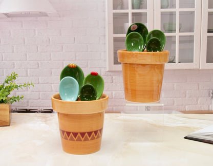 'The Cactus Pot' Ceramic Measuring Spoons Set