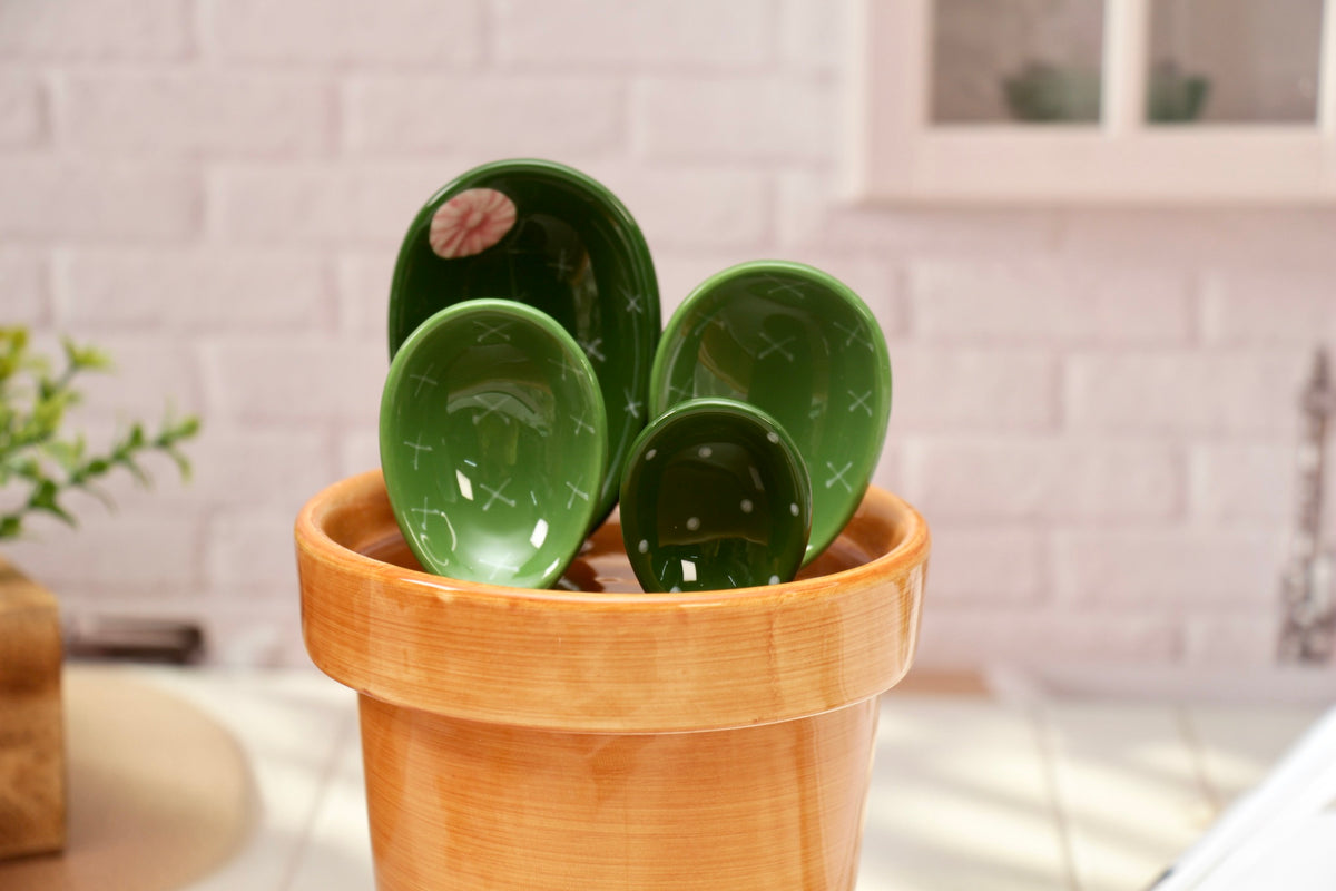 'The Desert Bloom' Ceramic Measuring Cup & Spoons Set