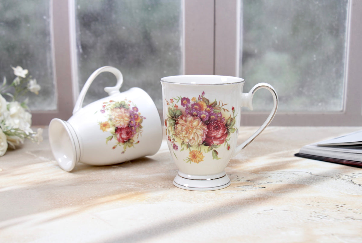 'Wild Roses' Porcelain Coffee Mug